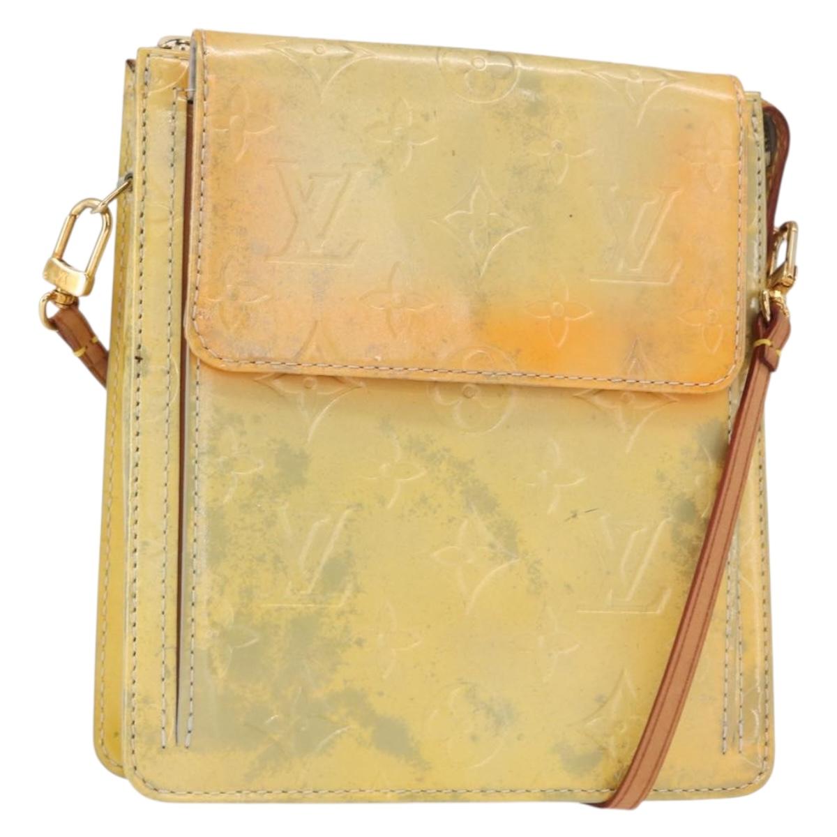 LOUIS VUITTON Monogram Vernis Motto Accessory Pouch Gris M91030 LV Auth 155682