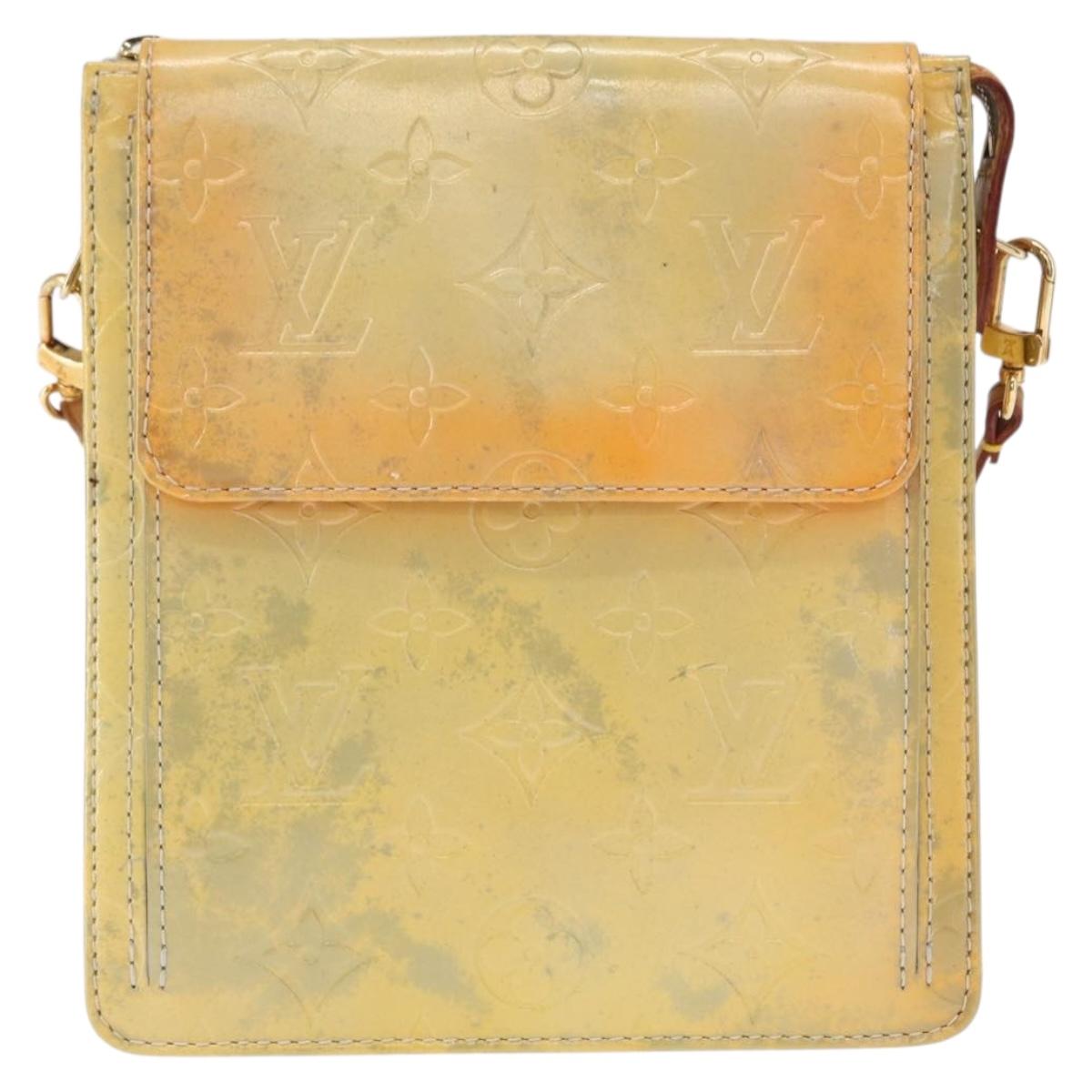 LOUIS VUITTON Monogram Vernis Motto Accessory Pouch Gris M91030 LV Auth 155682