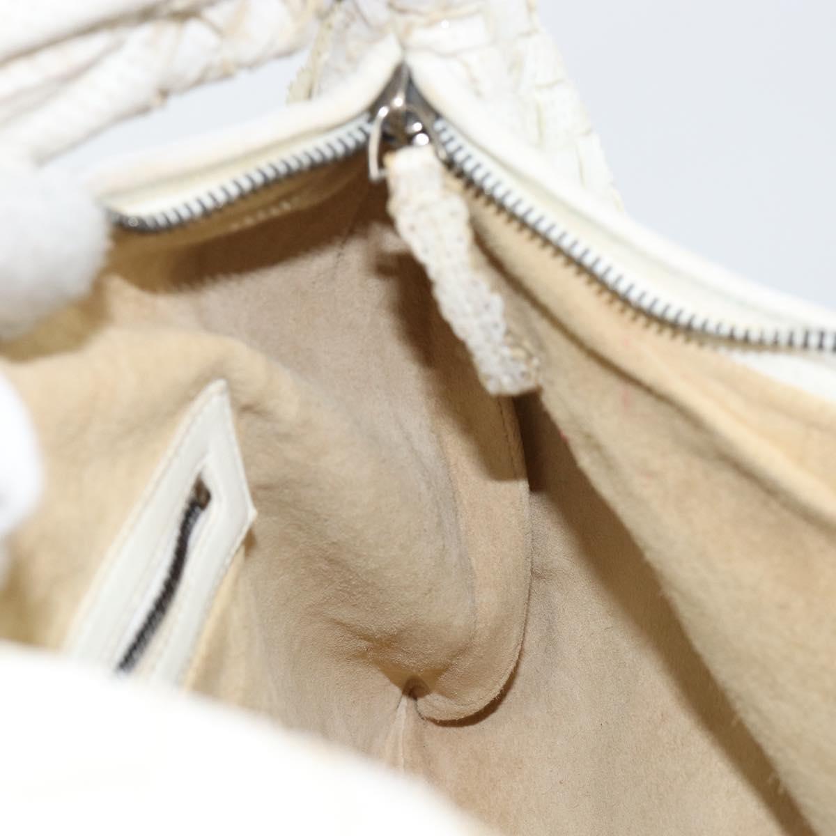 BOTTEGA VENETA INTRECCIATO Hobo Shoulder Bag Leather White 115653 Auth 155688