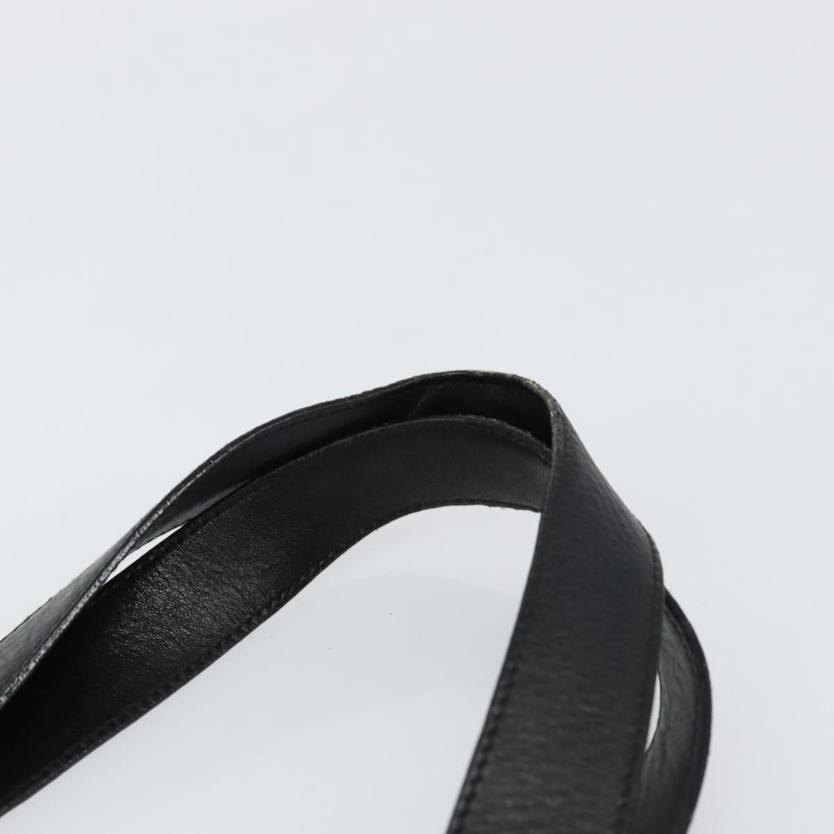 Salvatore Ferragamo Gancini Hand Bag Leather Black Silver Auth 155690