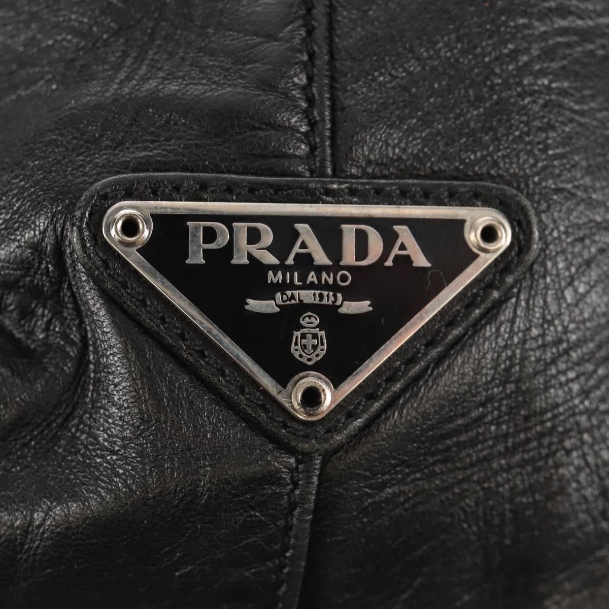 PRADA Shoulder Bag Leather Black Auth 155691V