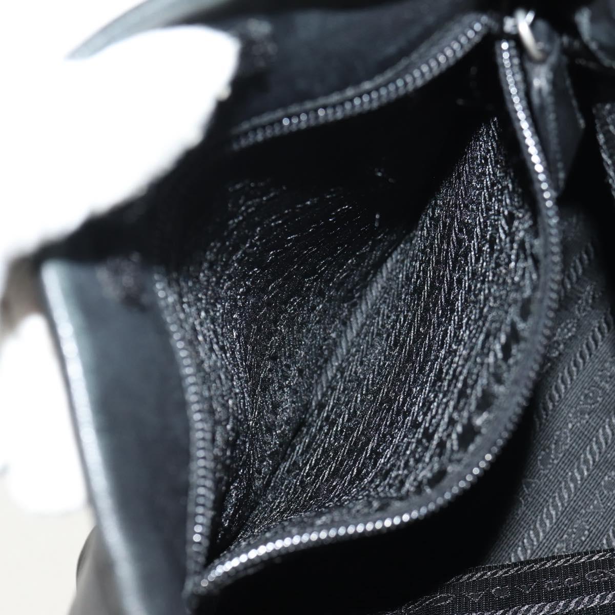 PRADA Shoulder Bag Leather Black Auth 155691V