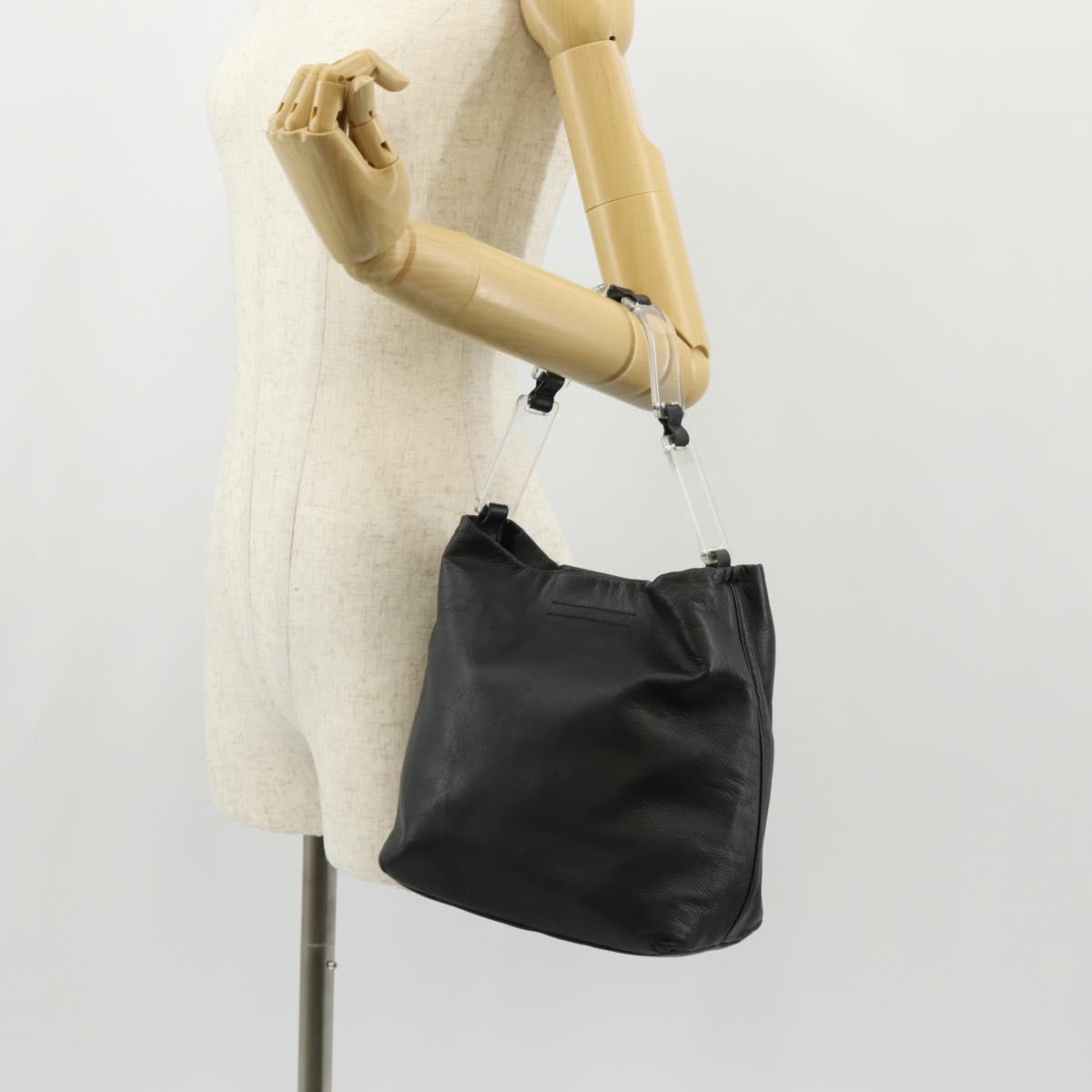 PRADA Shoulder Bag Leather Black Auth 155691V