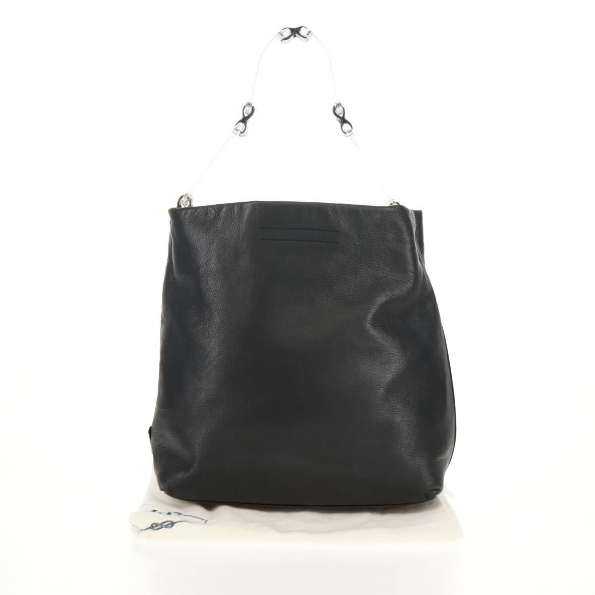 PRADA Shoulder Bag Leather Black Auth 155691V