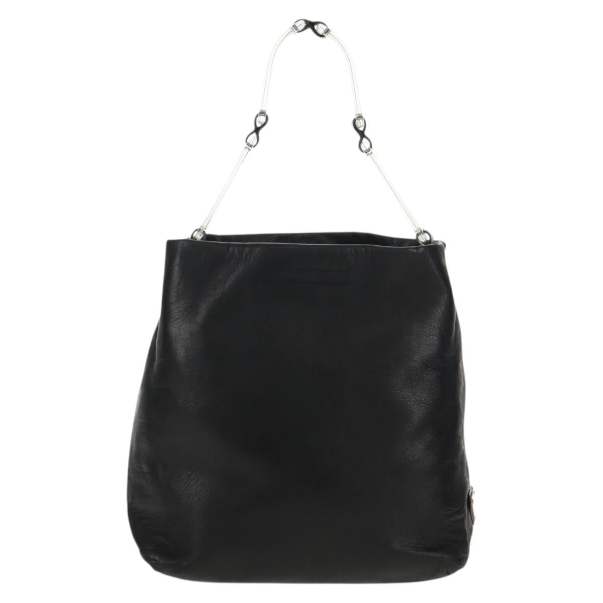 PRADA Shoulder Bag Leather Black Auth 155691V
