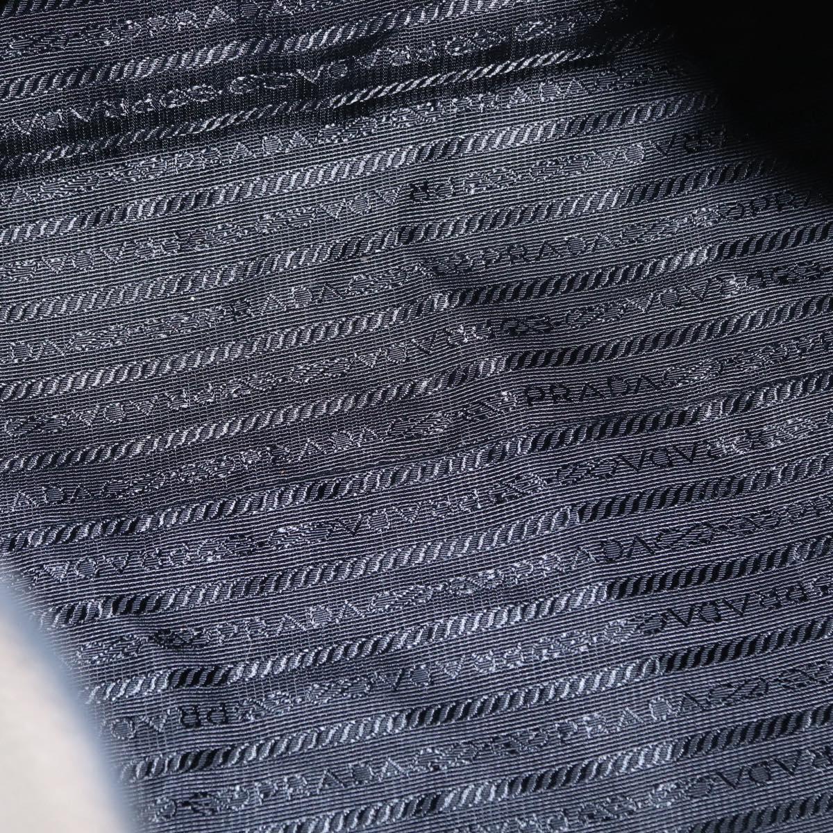 PRADA Shoulder Bag Leather Gray Gold Auth 155698