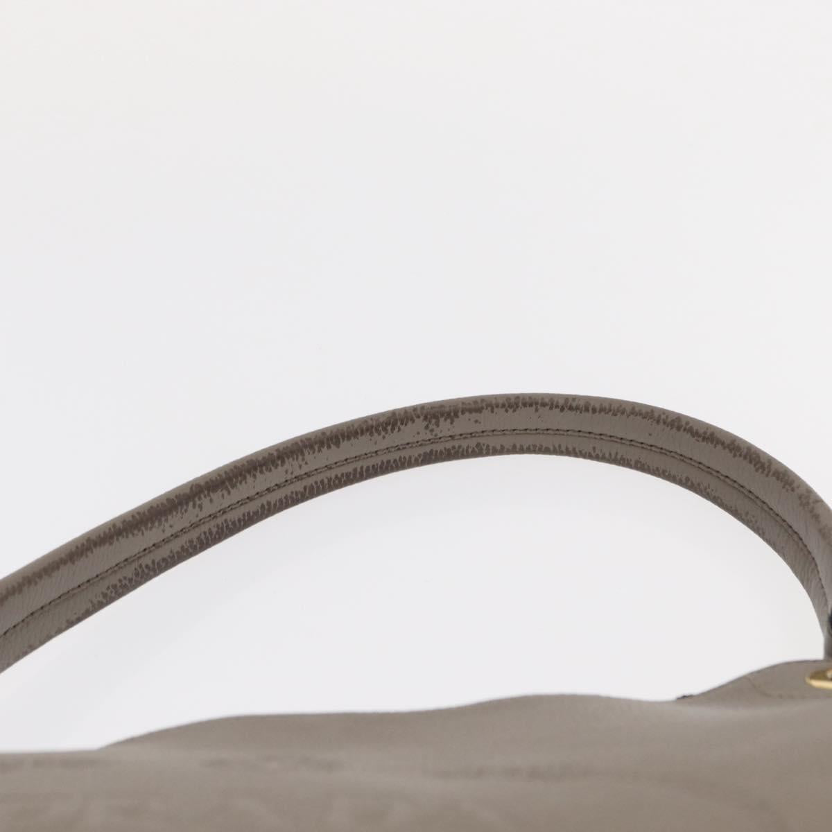PRADA Shoulder Bag Leather Gray Gold Auth 155698