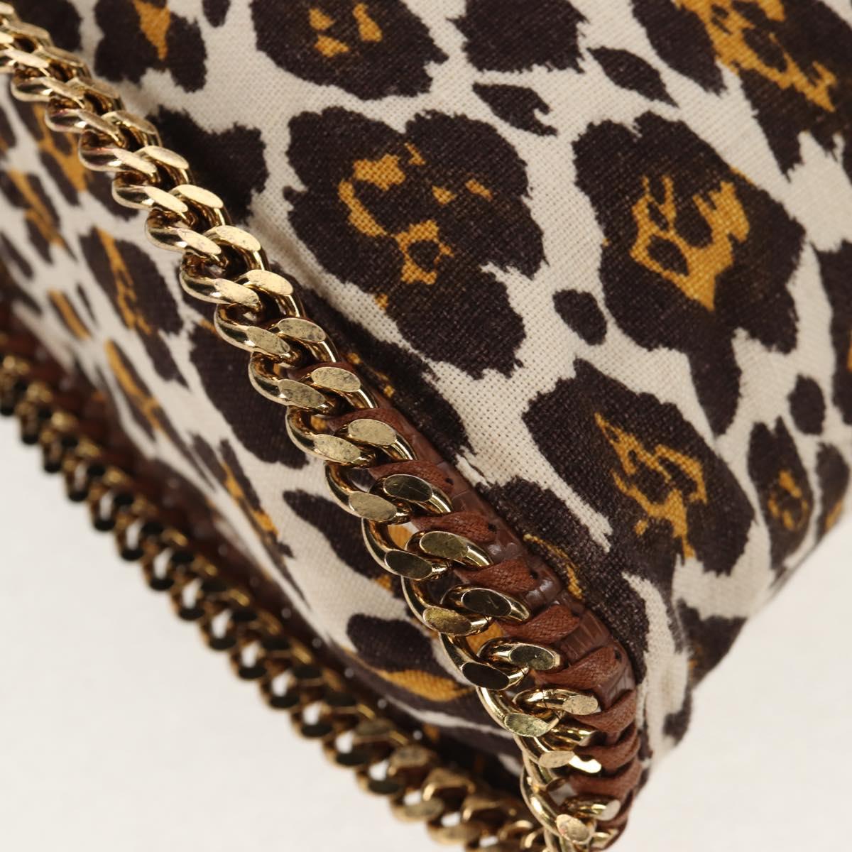 Stella MacCartney Chain Falabella Bag Canvas Brown Gold 234387 Auth 155699