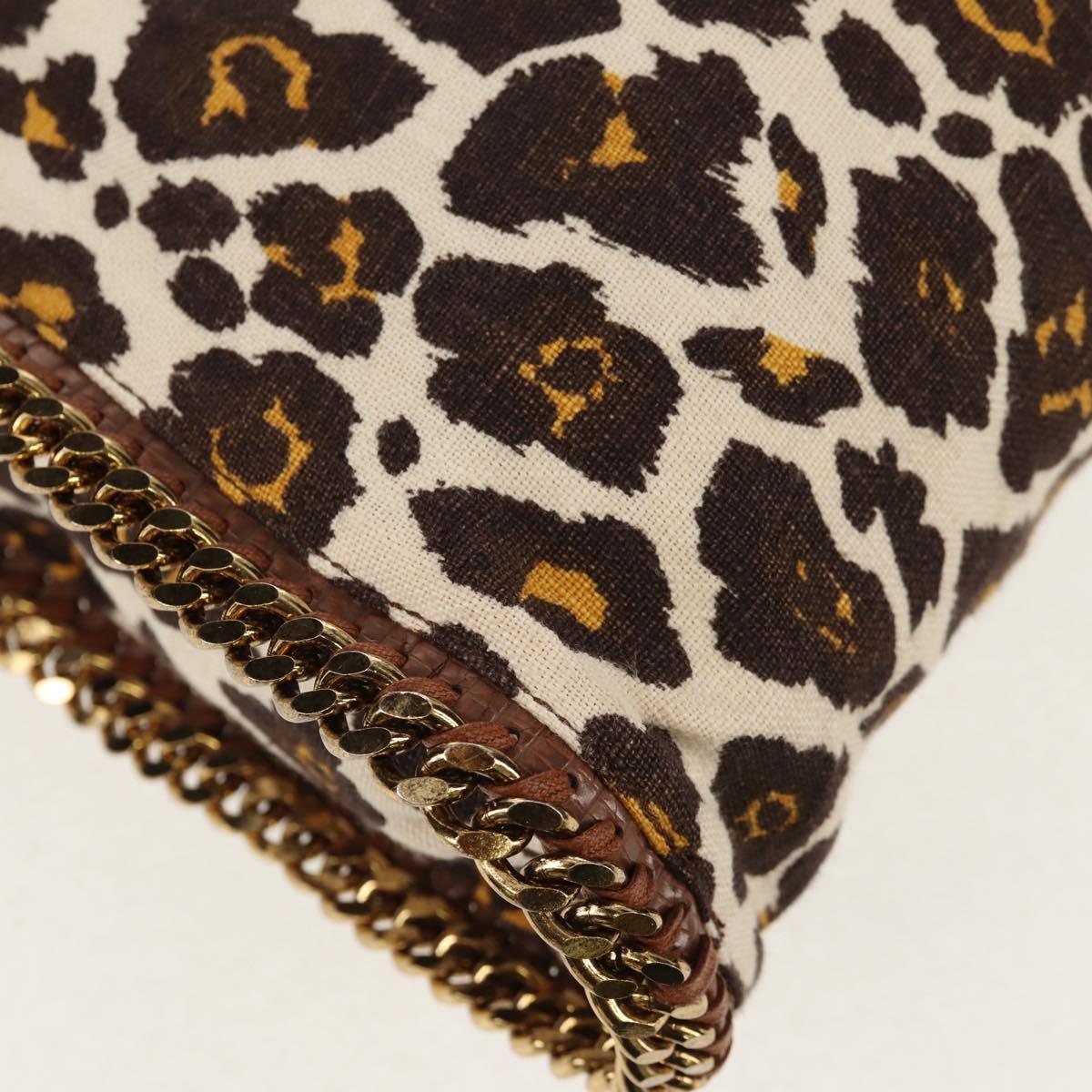 Stella MacCartney Chain Falabella Bag Canvas Brown Gold 234387 Auth 155699