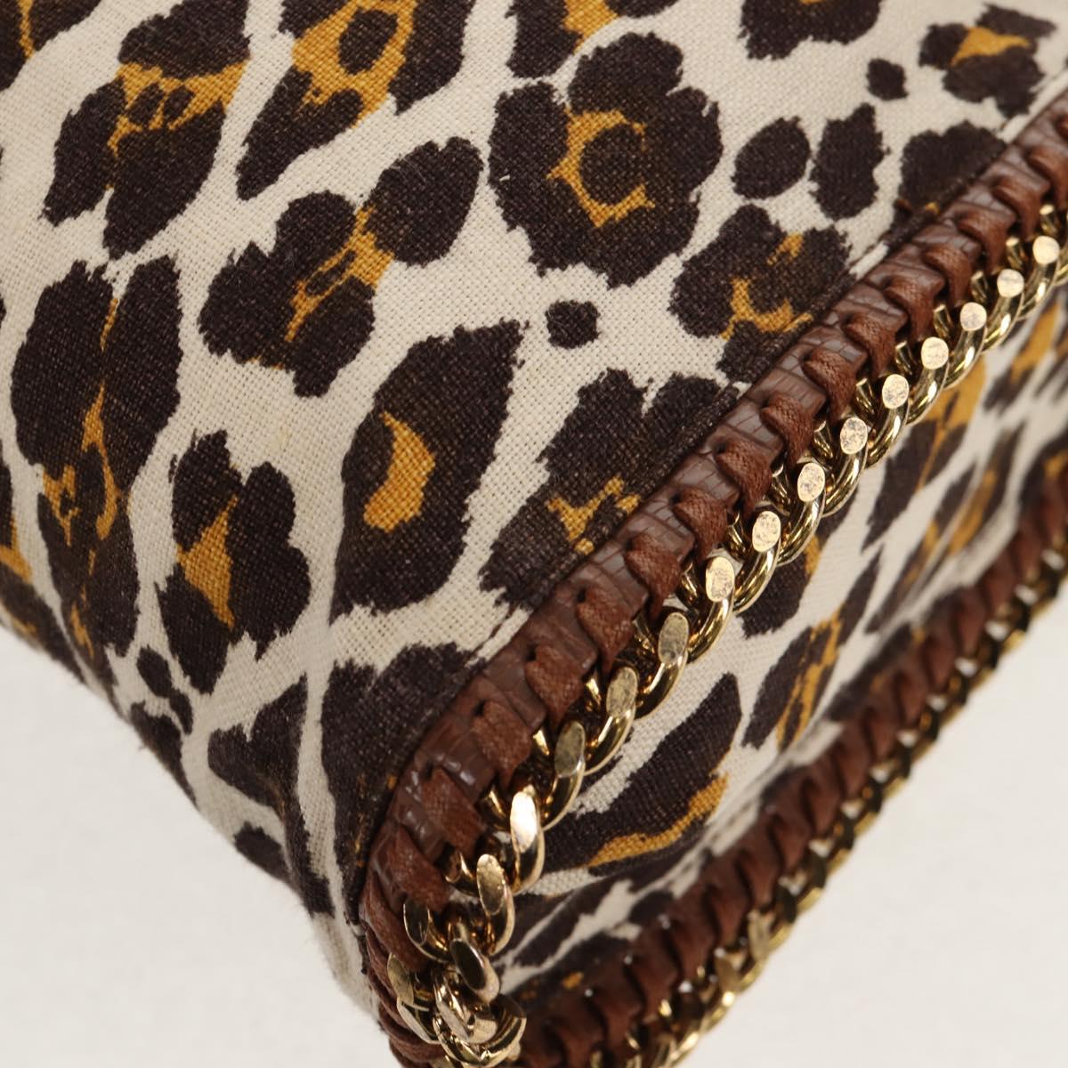 Stella MacCartney Chain Falabella Bag Canvas Brown Gold 234387 Auth 155699