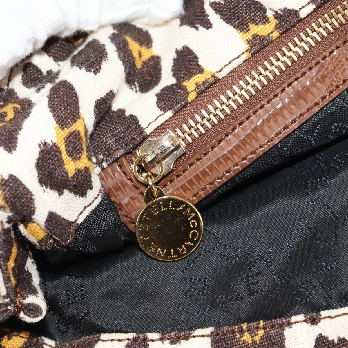 Stella MacCartney Chain Falabella Bag Canvas Brown Gold 234387 Auth 155699