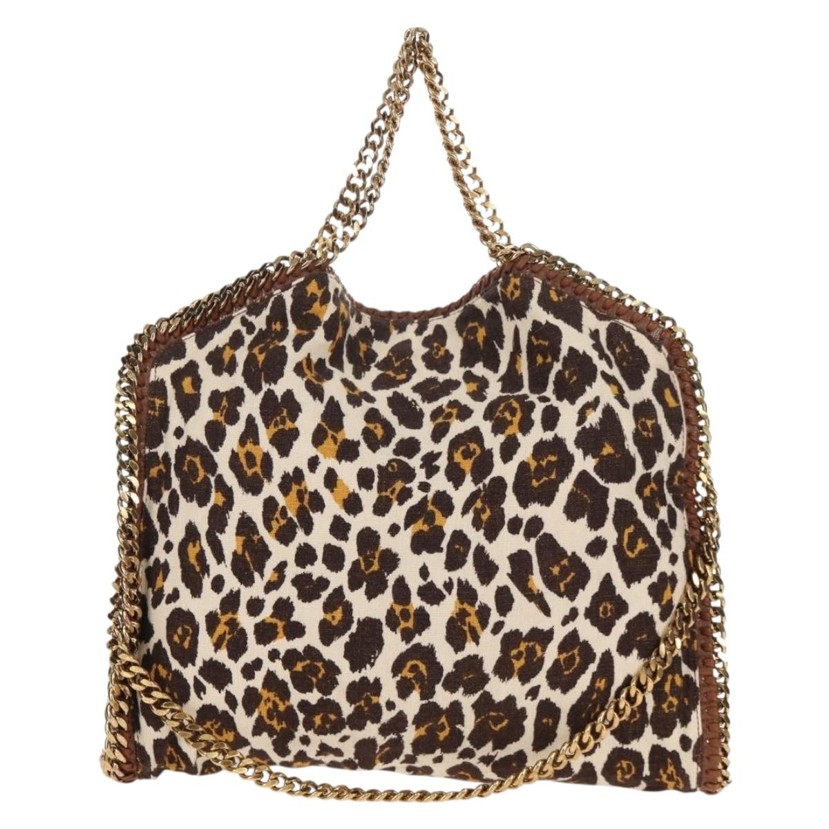 Stella MacCartney Chain Falabella Bag Canvas Brown Gold 234387 Auth 155699