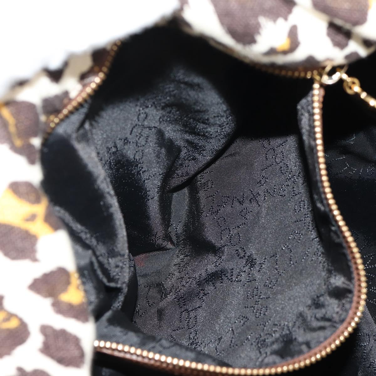 Stella MacCartney Chain Falabella Bag Canvas Brown Gold 234387 Auth 155699