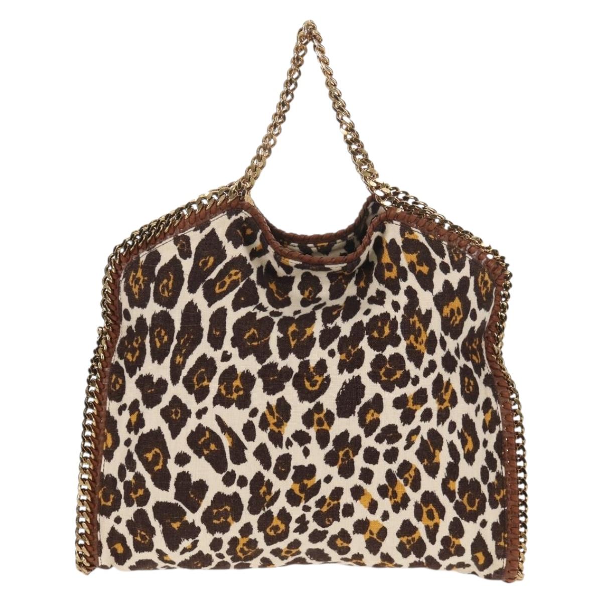Stella MacCartney Chain Falabella Bag Canvas Brown Gold 234387 Auth 155699