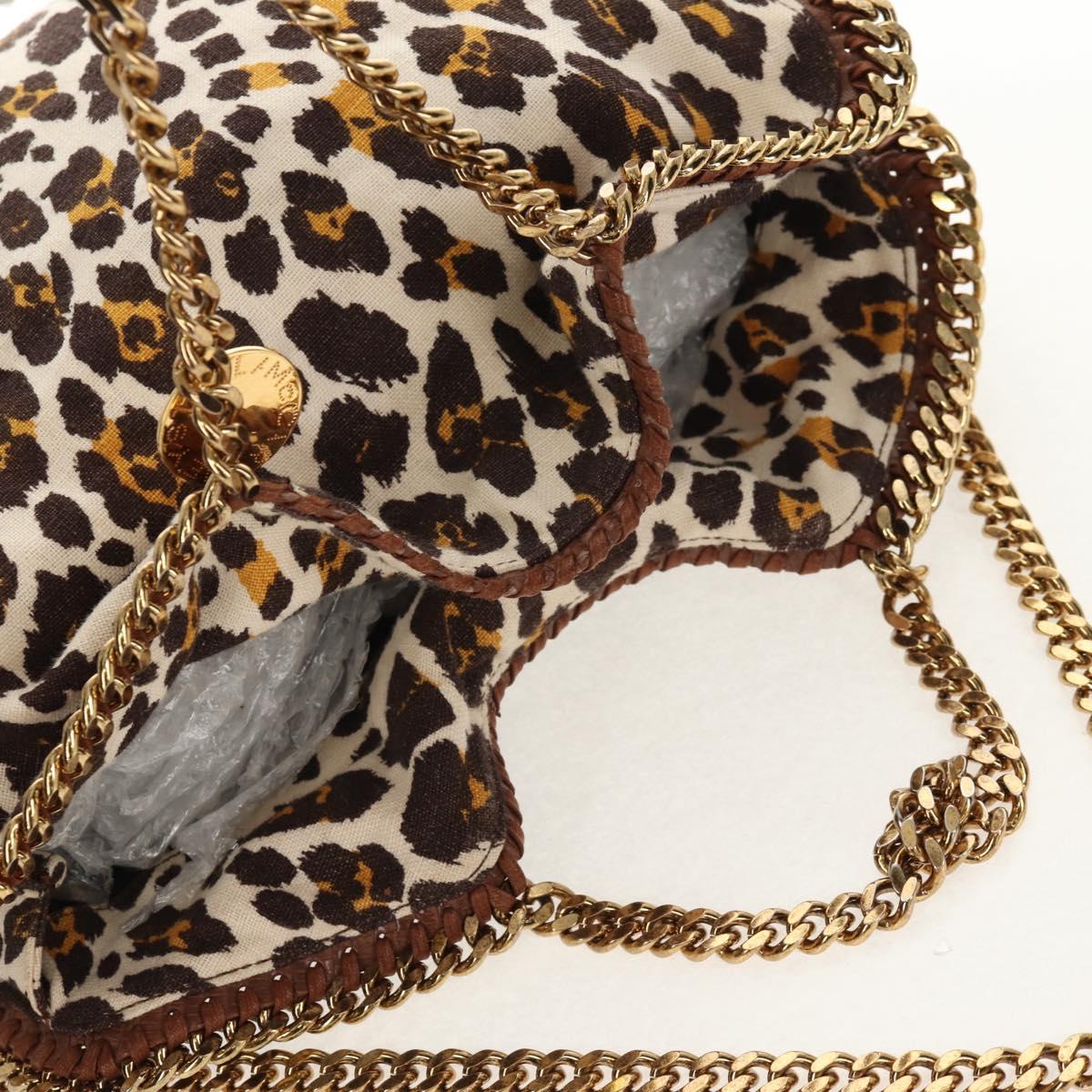 Stella MacCartney Chain Falabella Bag Canvas Brown Gold 234387 Auth 155699