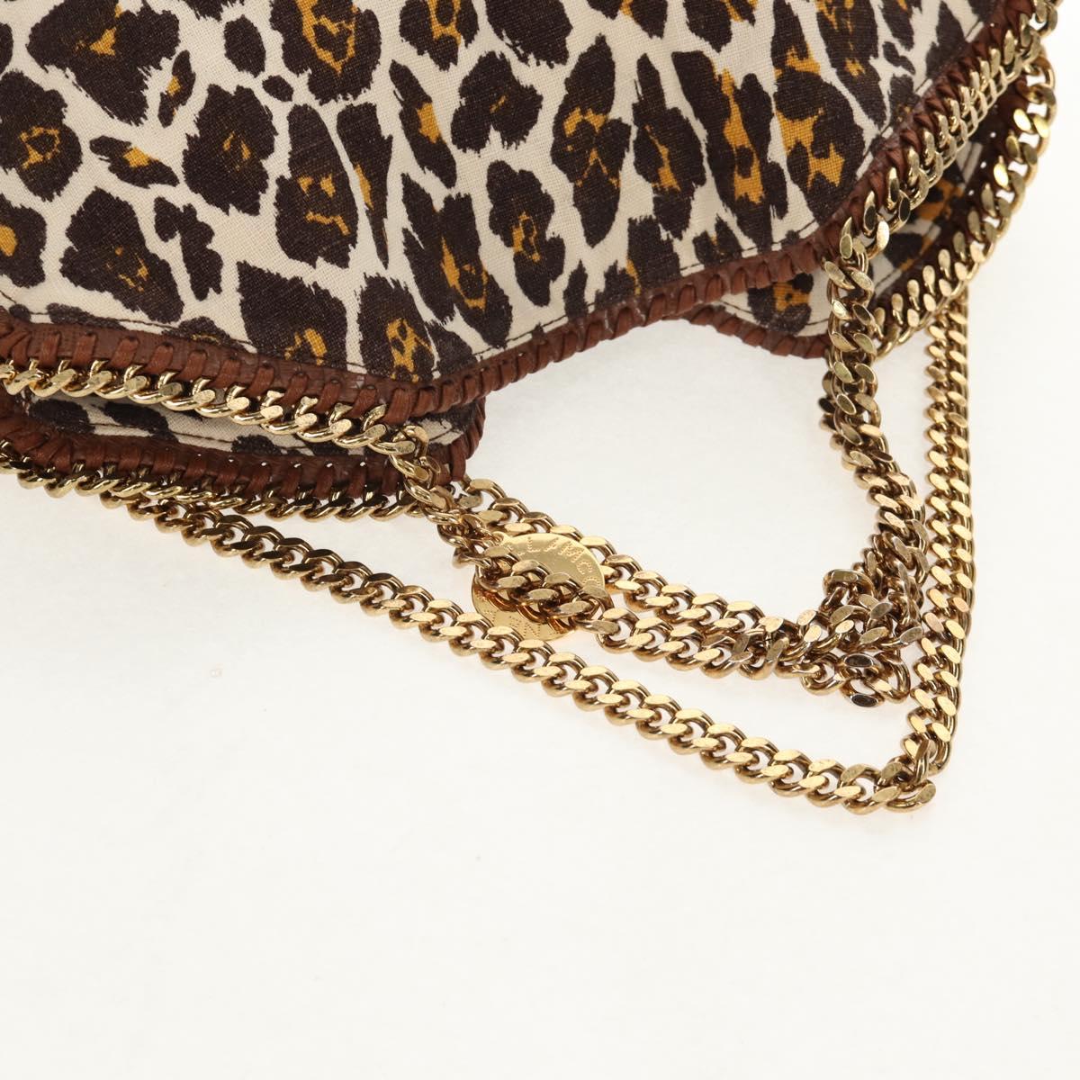 Stella MacCartney Chain Falabella Bag Canvas Brown Gold 234387 Auth 155699