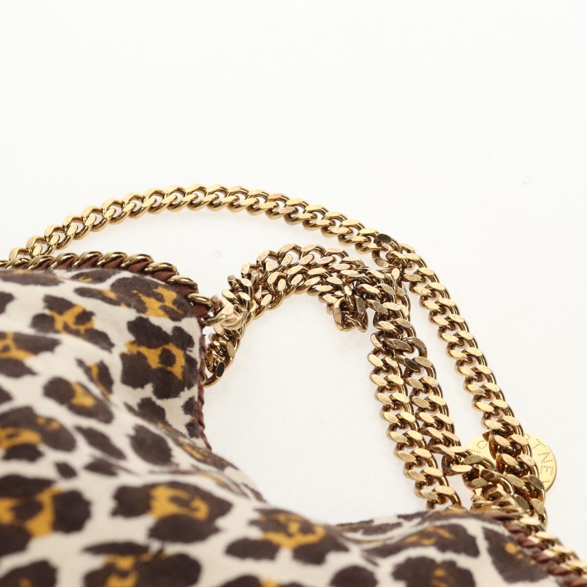 Stella MacCartney Chain Falabella Bag Canvas Brown Gold 234387 Auth 155699