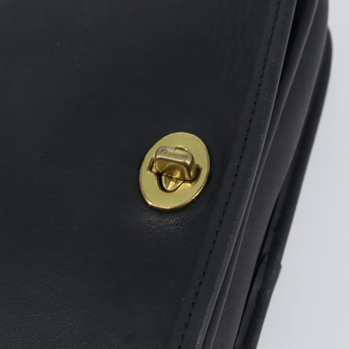 Coach Shoulder Bag Leather Black Gold Auth 155705