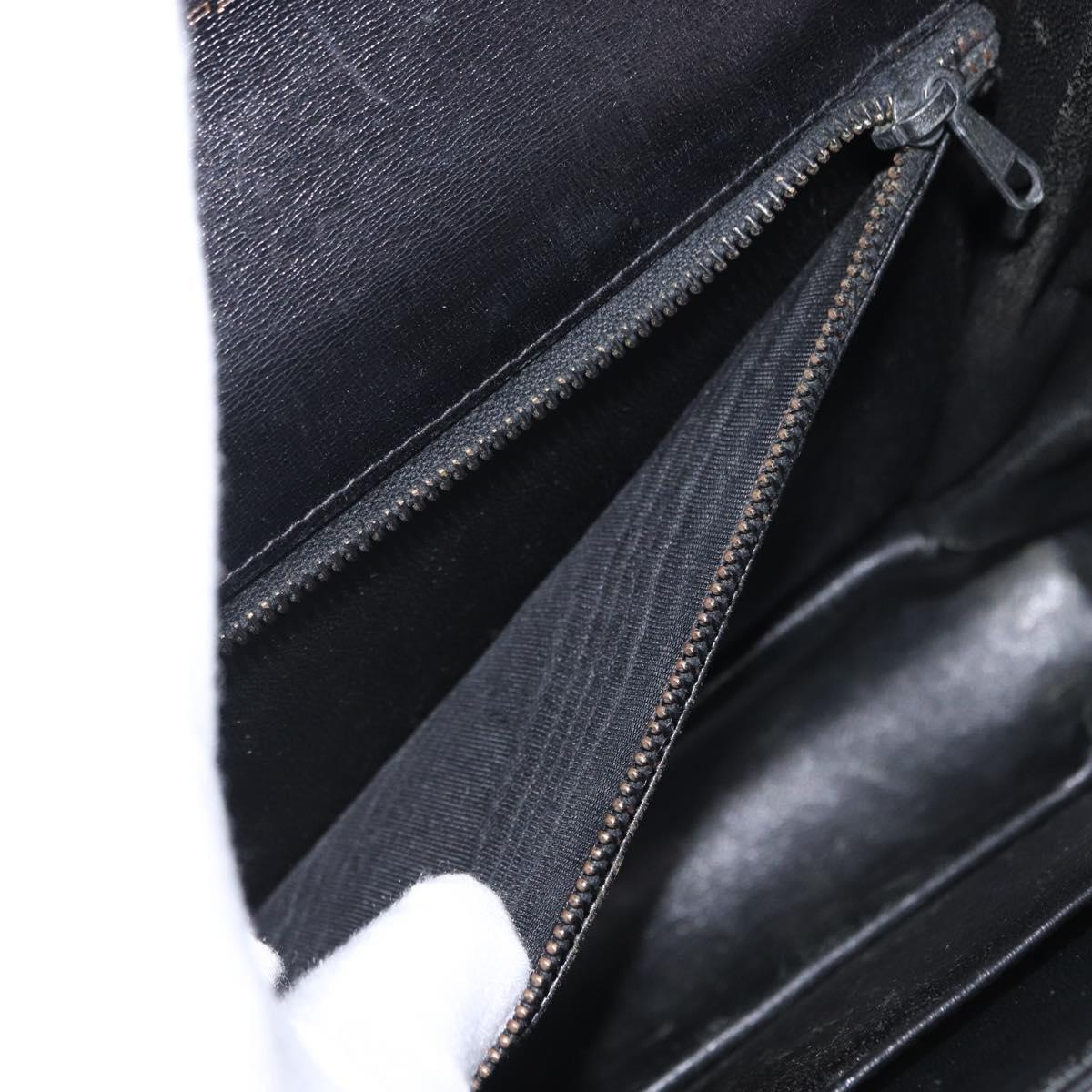 CELINE Horse Carriage Shoulder Bag Leather Black Gold Auth 155706