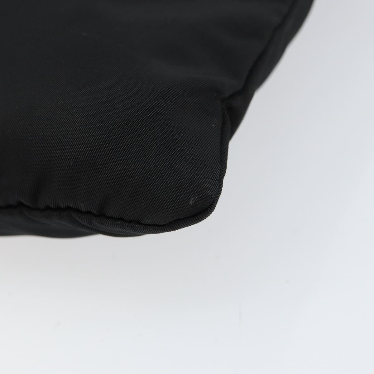 PRADA Shoulder Bag Nylon Black Silver Auth 155709