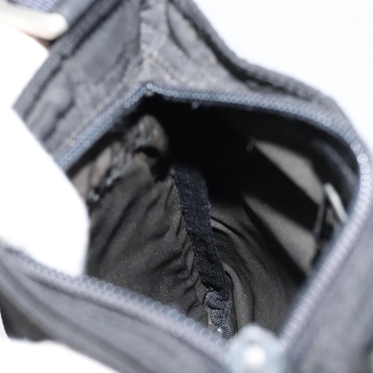 PRADA Shoulder Bag Nylon Black Silver Auth 155709