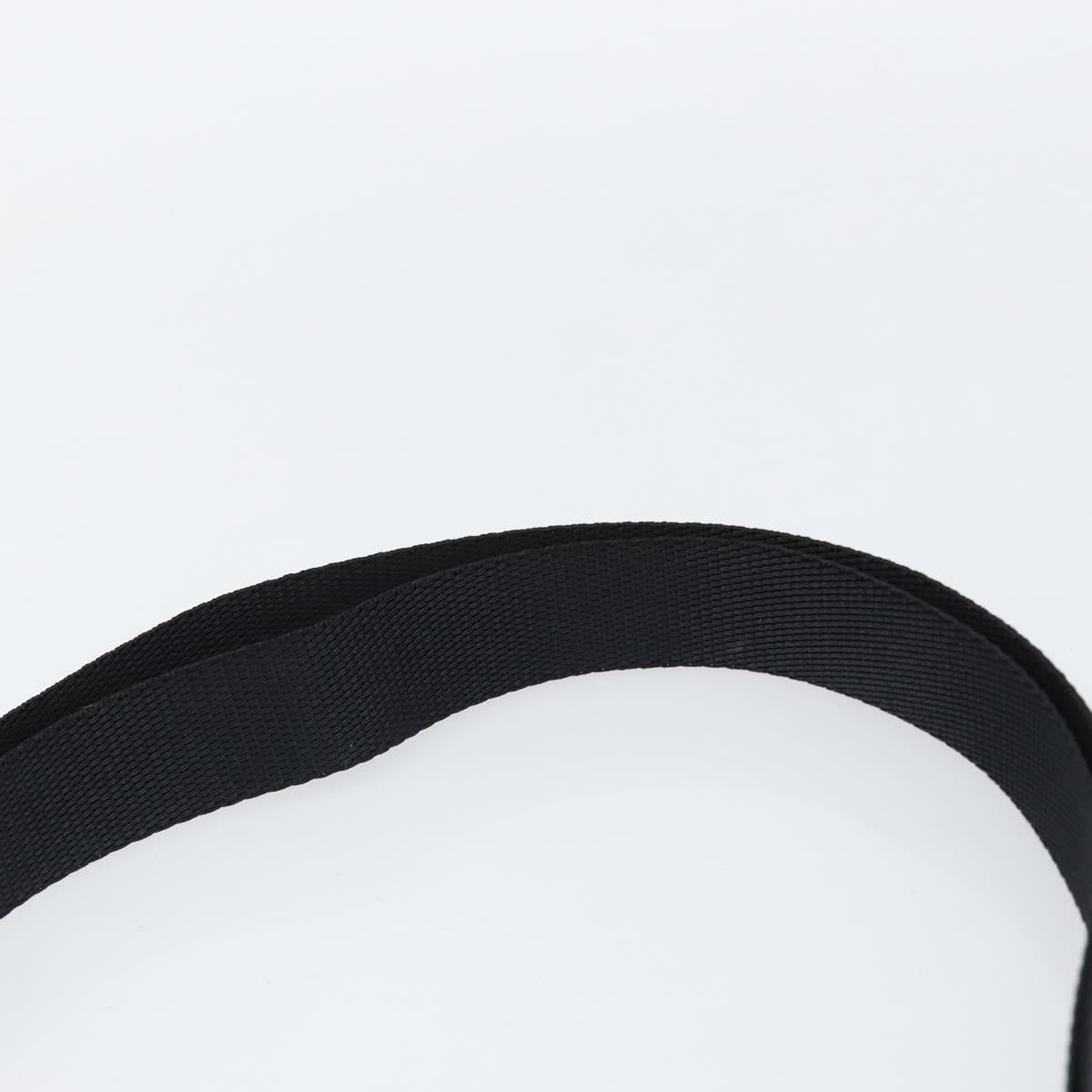 PRADA Shoulder Bag Nylon Black Silver Auth 155709