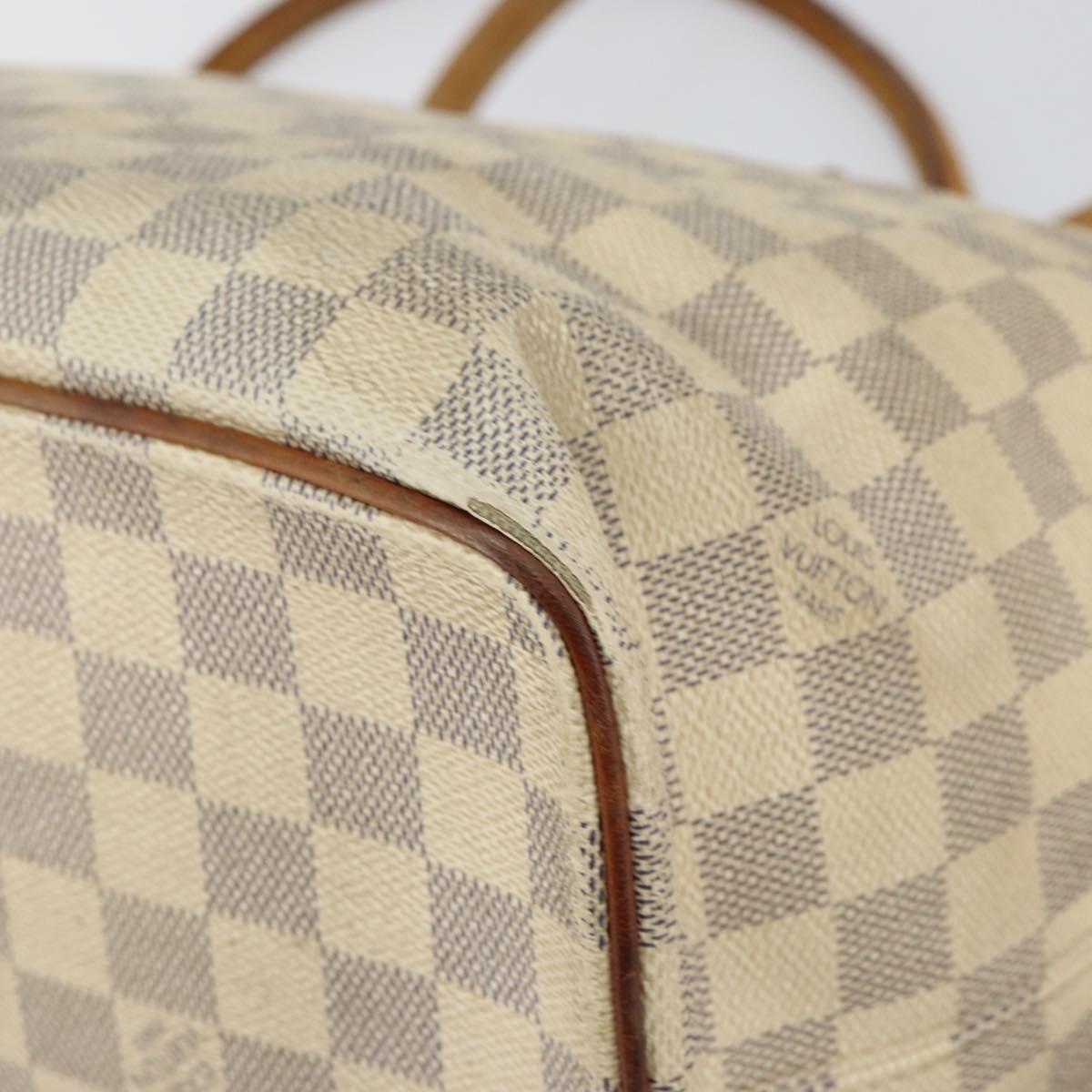 LOUIS VUITTON Damier Azur Saleya MM Tote Bag N51185 LV Auth 155717