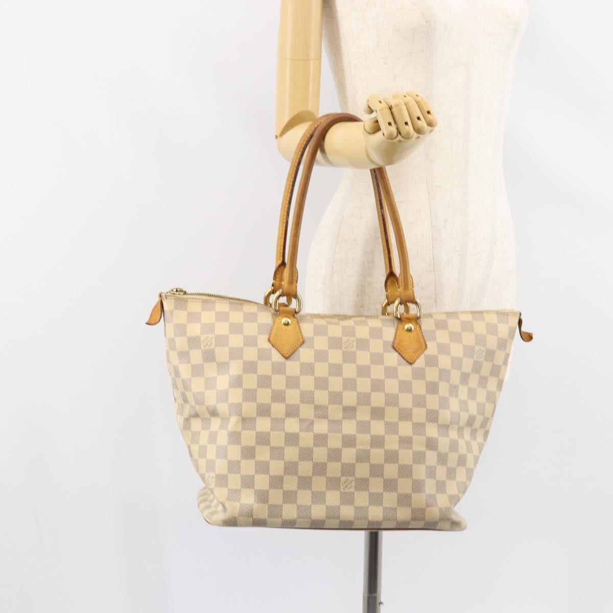 LOUIS VUITTON Damier Azur Saleya MM Tote Bag N51185 LV Auth 155717