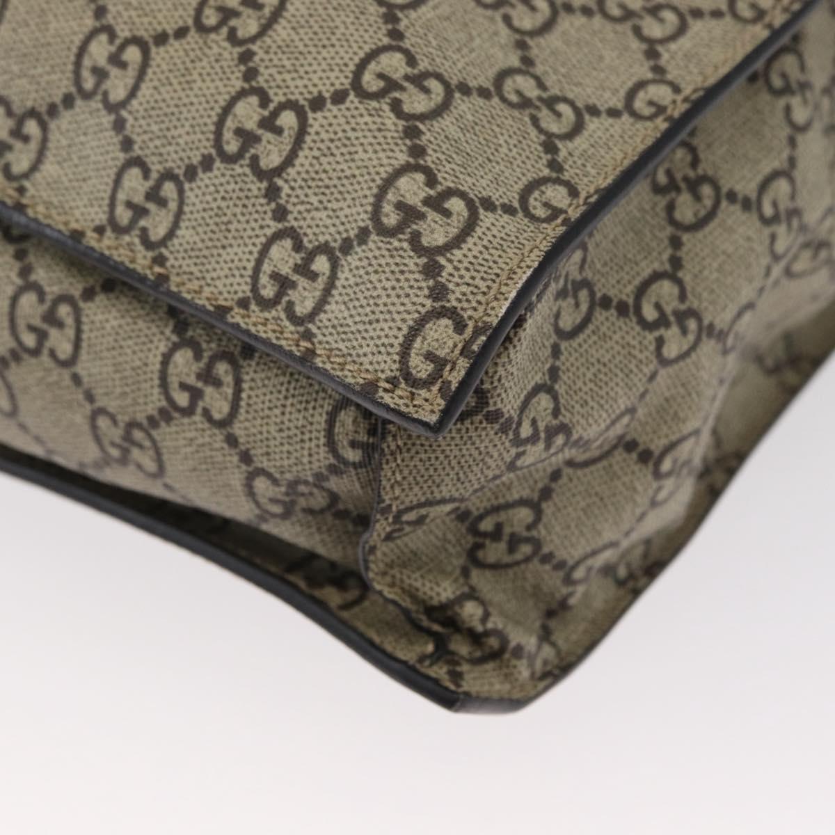 GUCCI GG Supreme Tote Bag PVC 2way Beige Gold 450950 Auth 155725