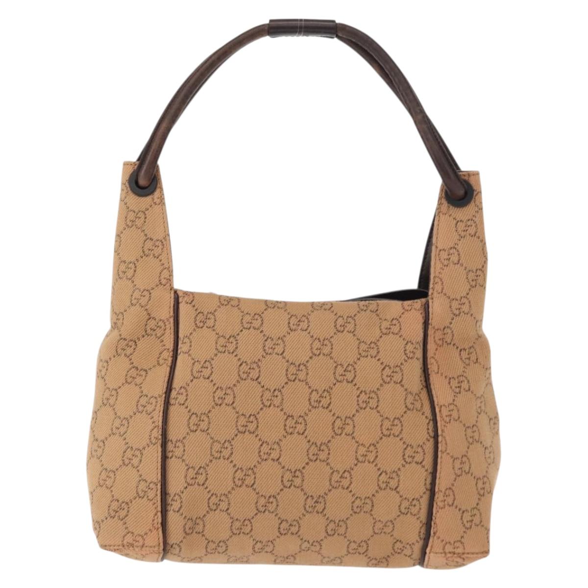 GUCCI GG Canvas Hand Bag Beige 101333 Auth 155726