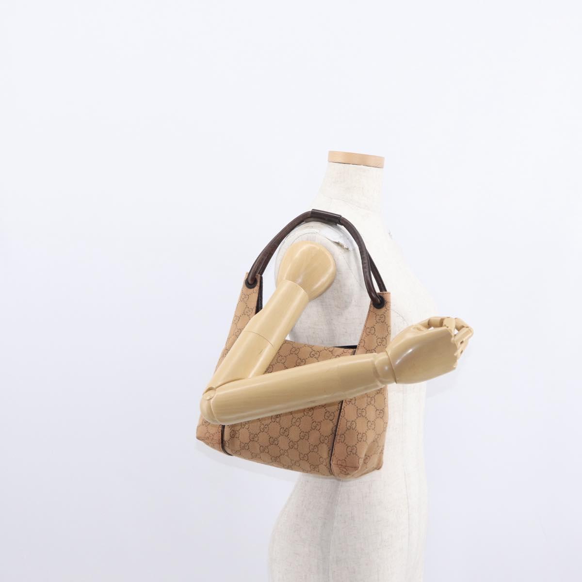 GUCCI GG Canvas Hand Bag Beige 101333 Auth 155726