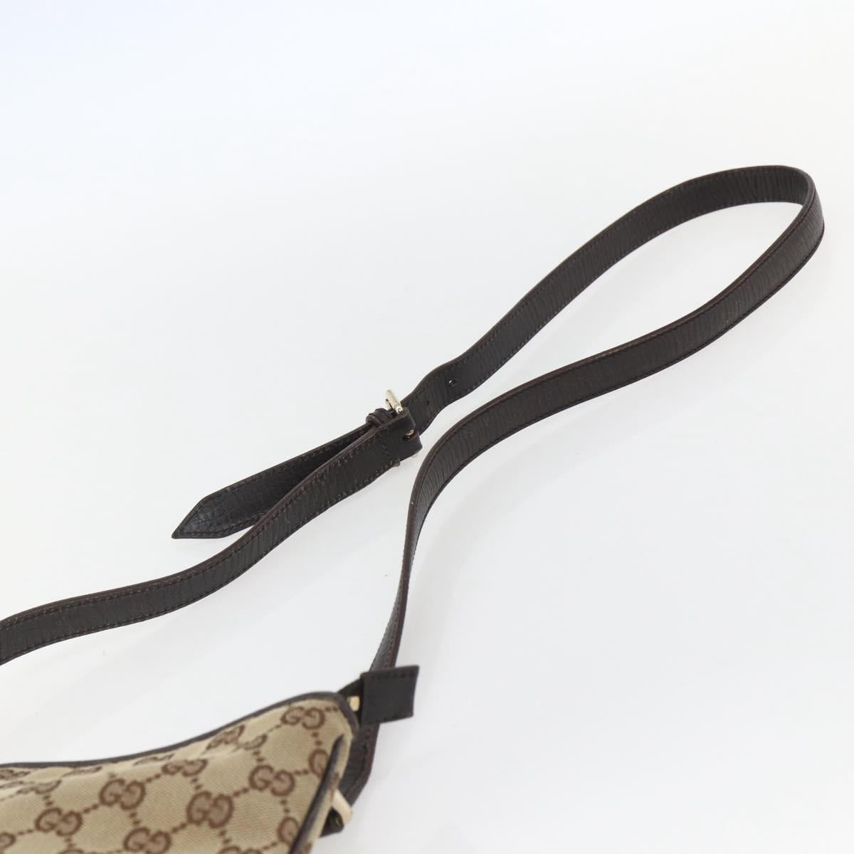 GUCCI GG Canvas Web Sherry Line Shoulder Bag Beige Gold Red 144388 Auth 155727