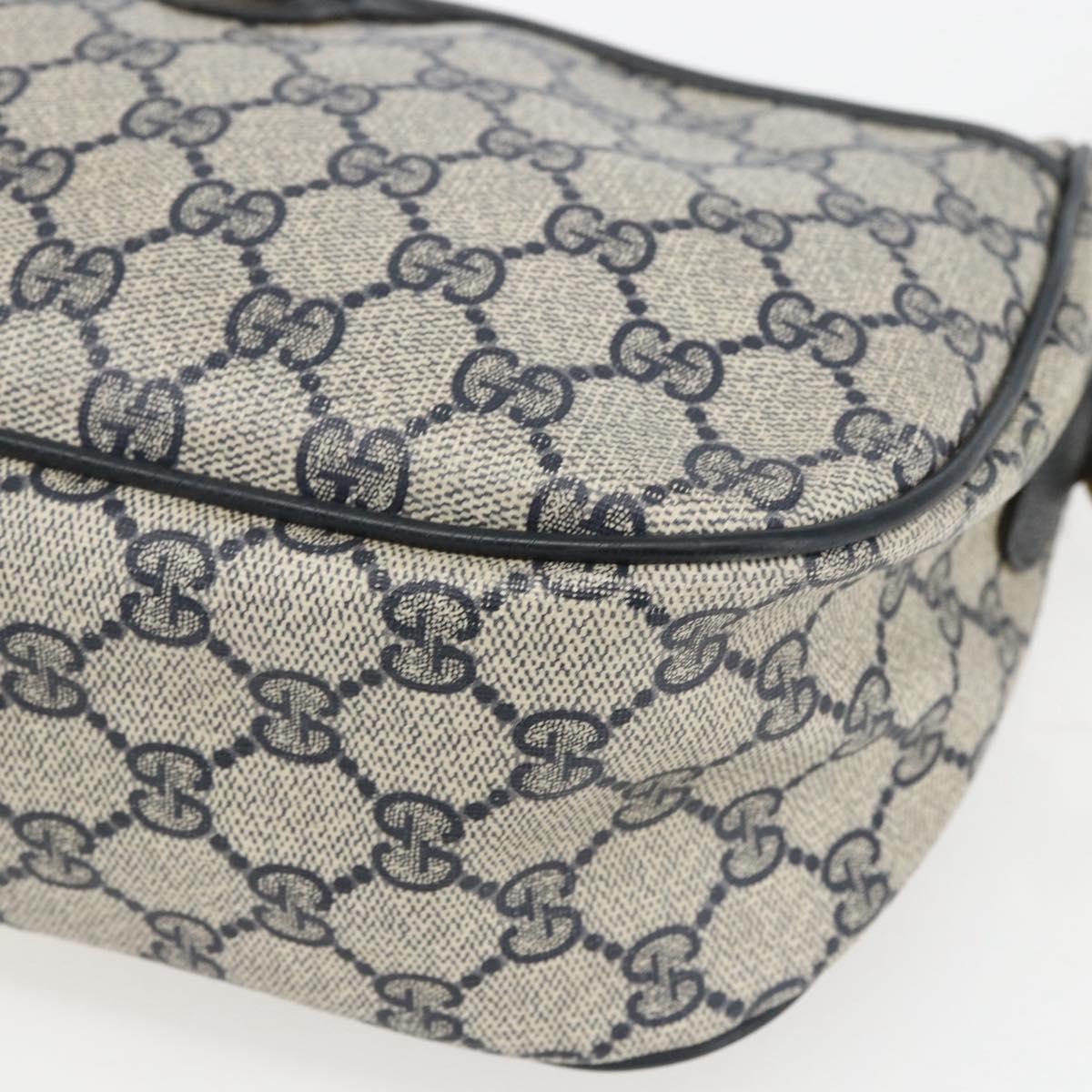 GUCCI GG Supreme Sherry Line Shoulder Bag PVC Navy Gold 89 02 077 Auth 155728