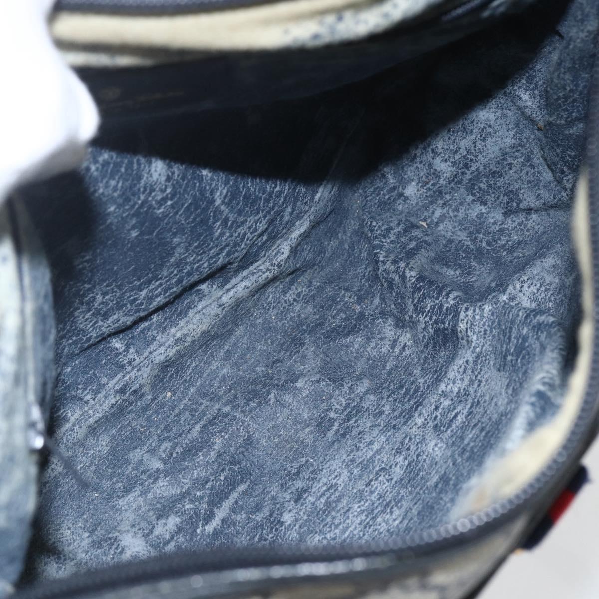 GUCCI GG Supreme Sherry Line Shoulder Bag PVC Navy Gold 89 02 077 Auth 155728