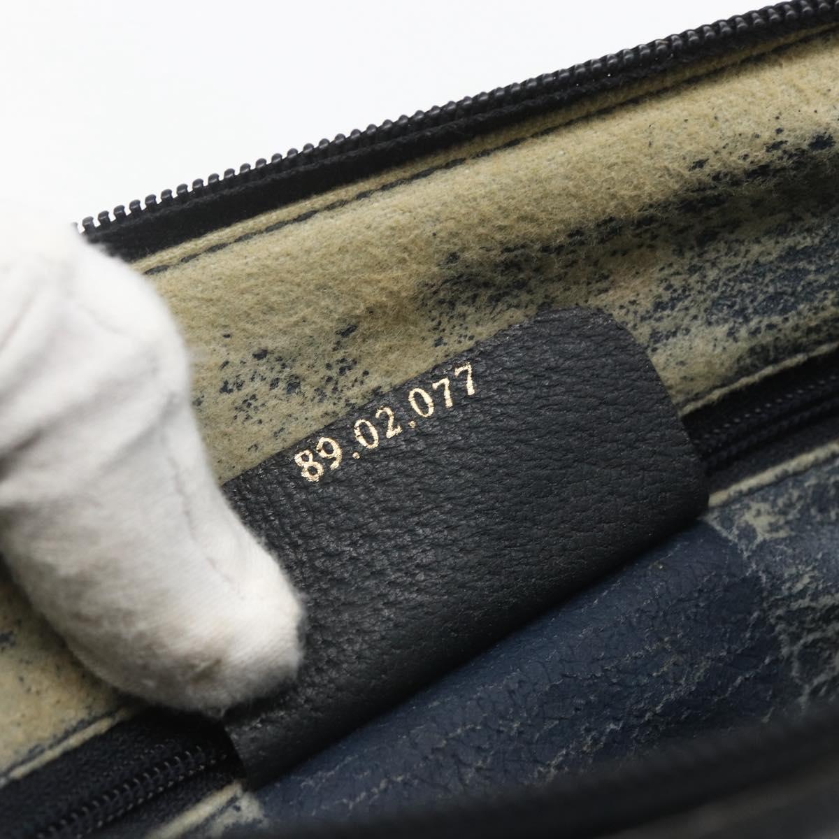 GUCCI GG Supreme Sherry Line Shoulder Bag PVC Navy Gold 89 02 077 Auth 155728