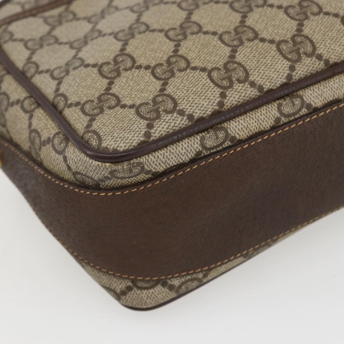 GUCCI GG Supreme Web Sherry Line Bag PVC Beige Gold Red 001 56 0860 Auth 155729