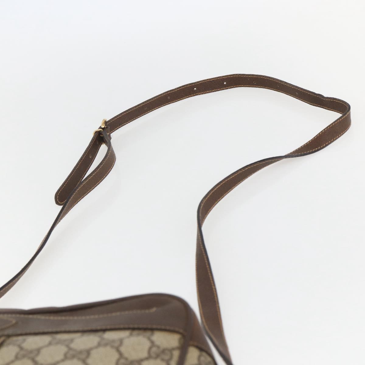 GUCCI GG Supreme Web Sherry Line Bag PVC Beige Gold Red 001 56 0860 Auth 155729