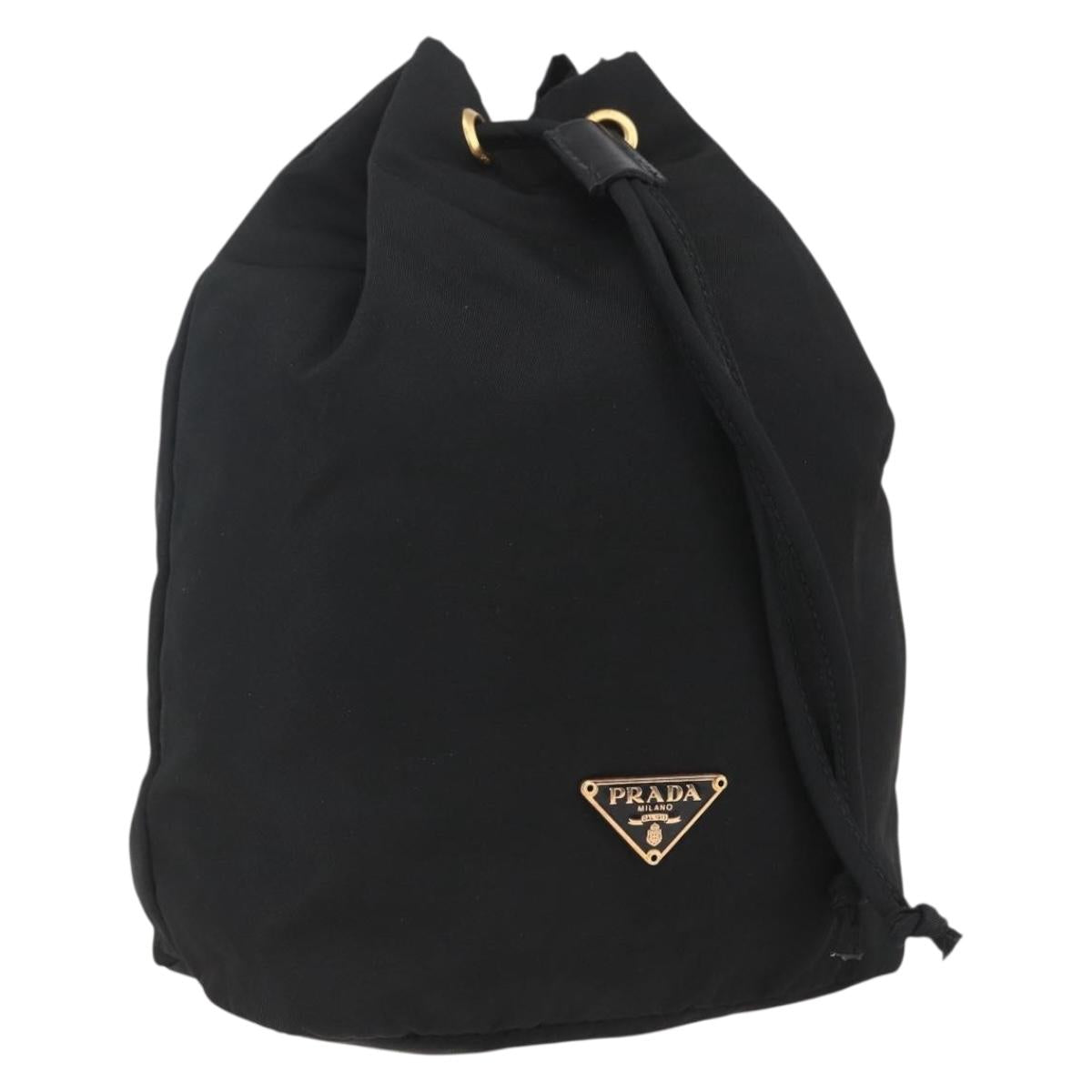 PRADA Purse Pouch Nylon Black Auth 155750V