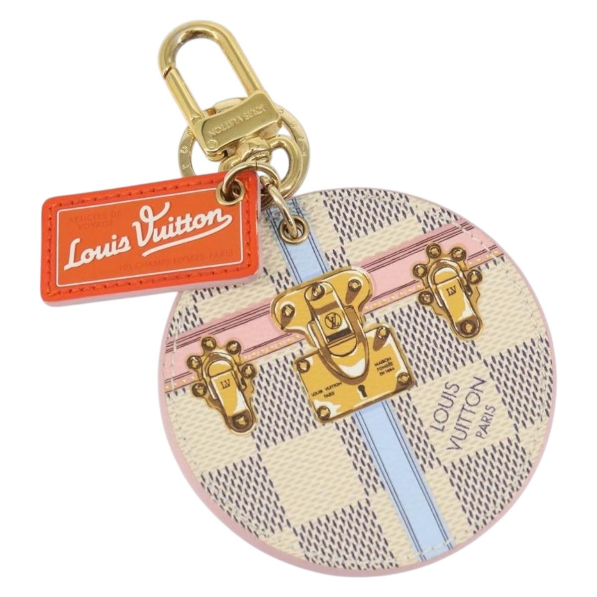 LOUIS VUITTON Damier Azur Porte Cles Illustrious Summer Trunk LV Auth 155752V