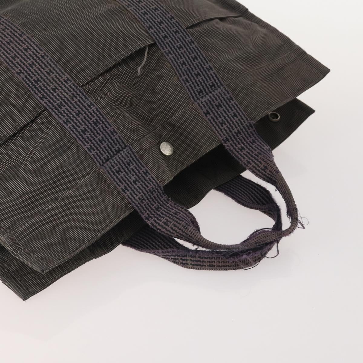 HERMES Tote Bag Canvas 4 Set Gray Auth 155796