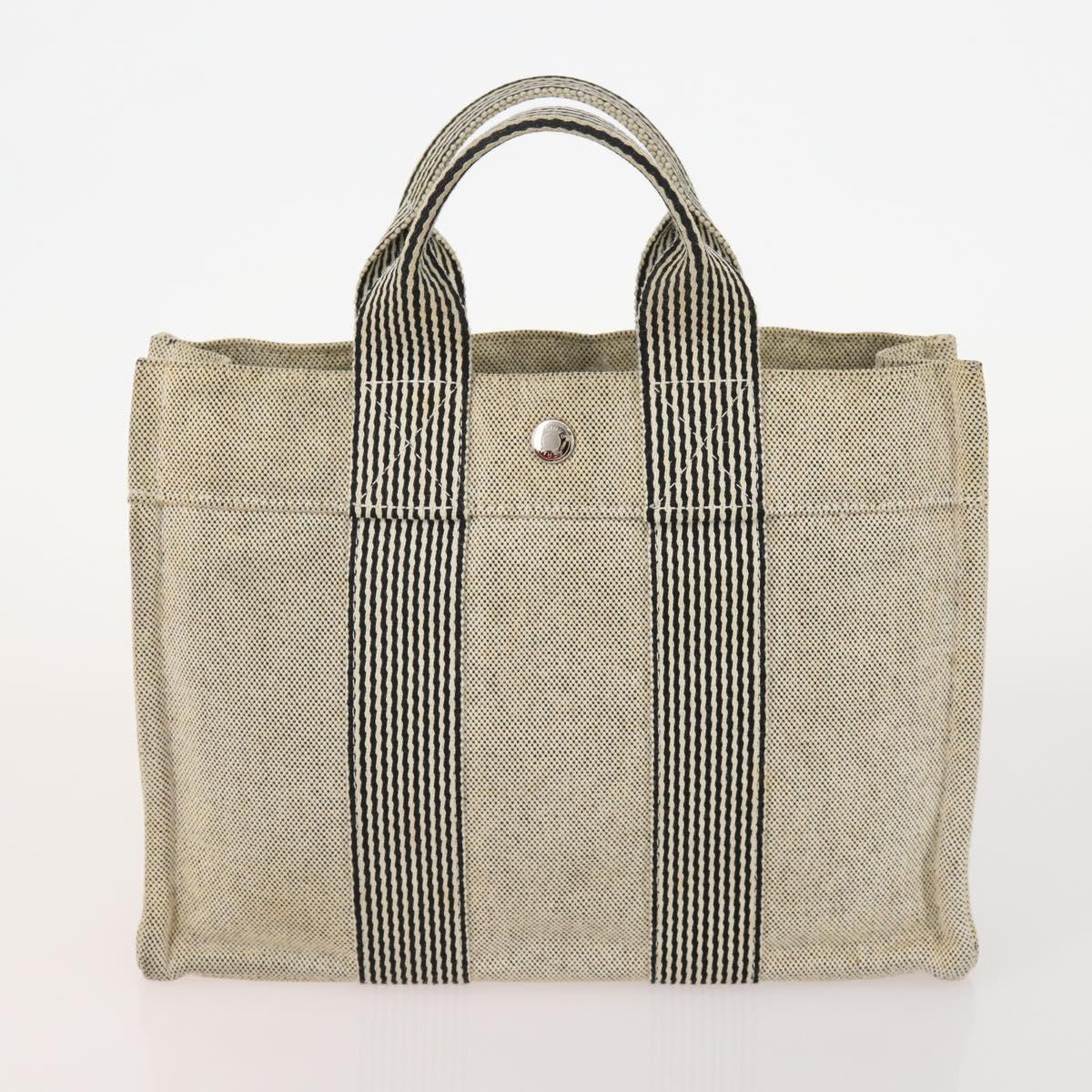 HERMES Tote Bag Canvas 5 Set Red Gray Navy Auth 155797