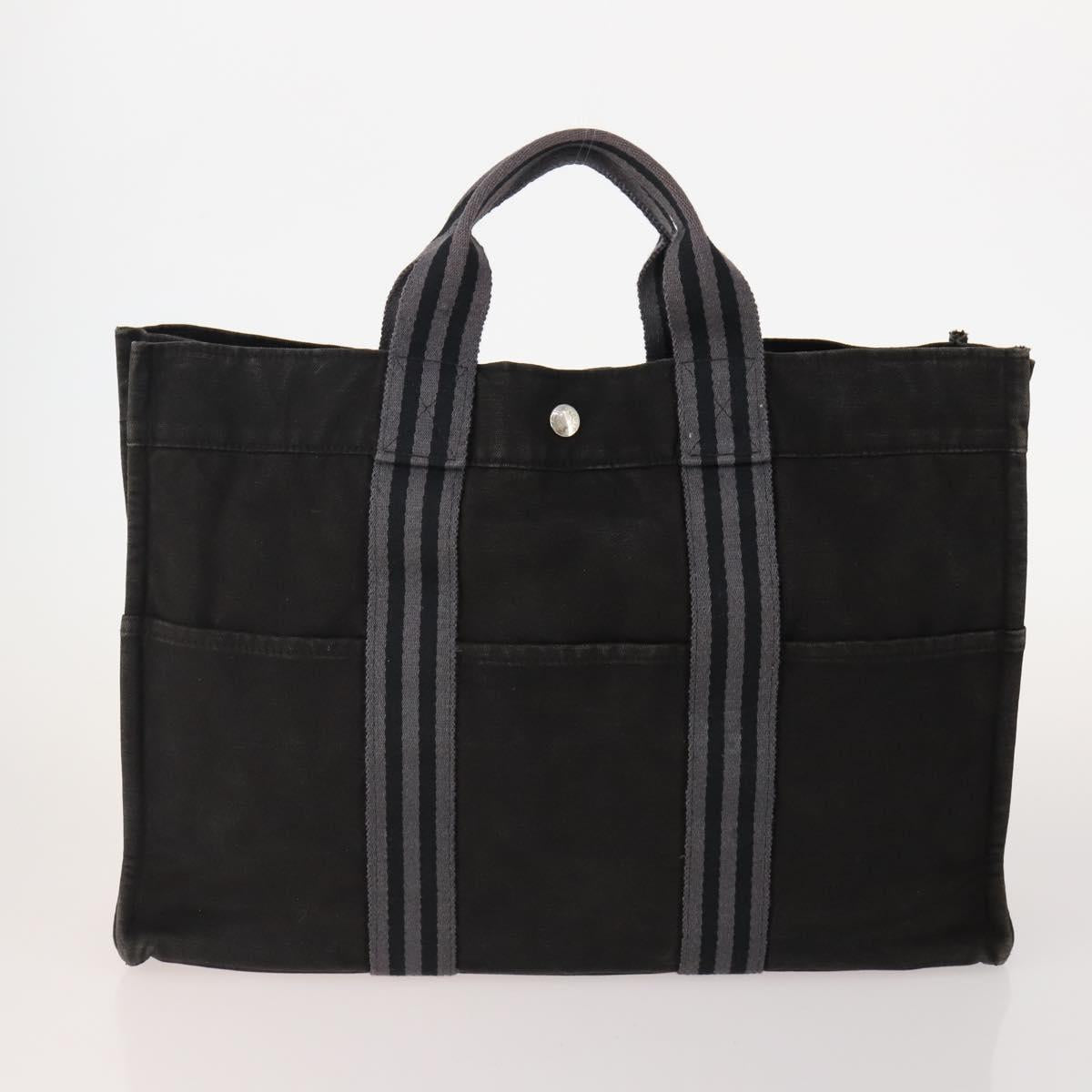 HERMES Tote Bag Canvas 5 Set Red Gray Navy Auth 155797