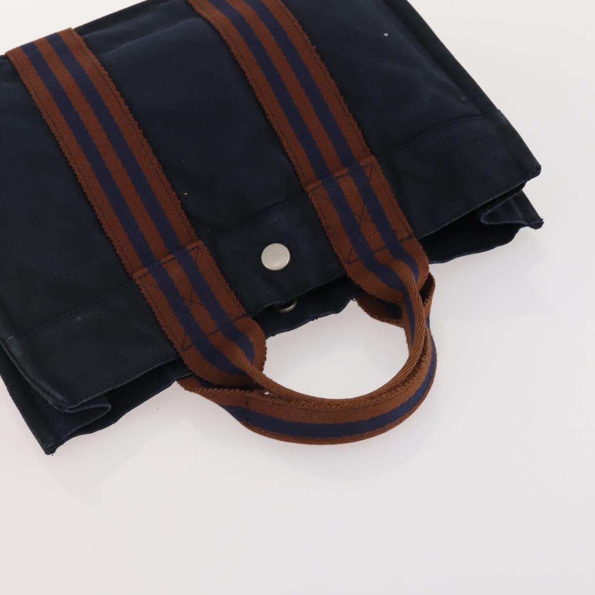 HERMES Tote Bag Canvas 5 Set Red Gray Navy Auth 155797