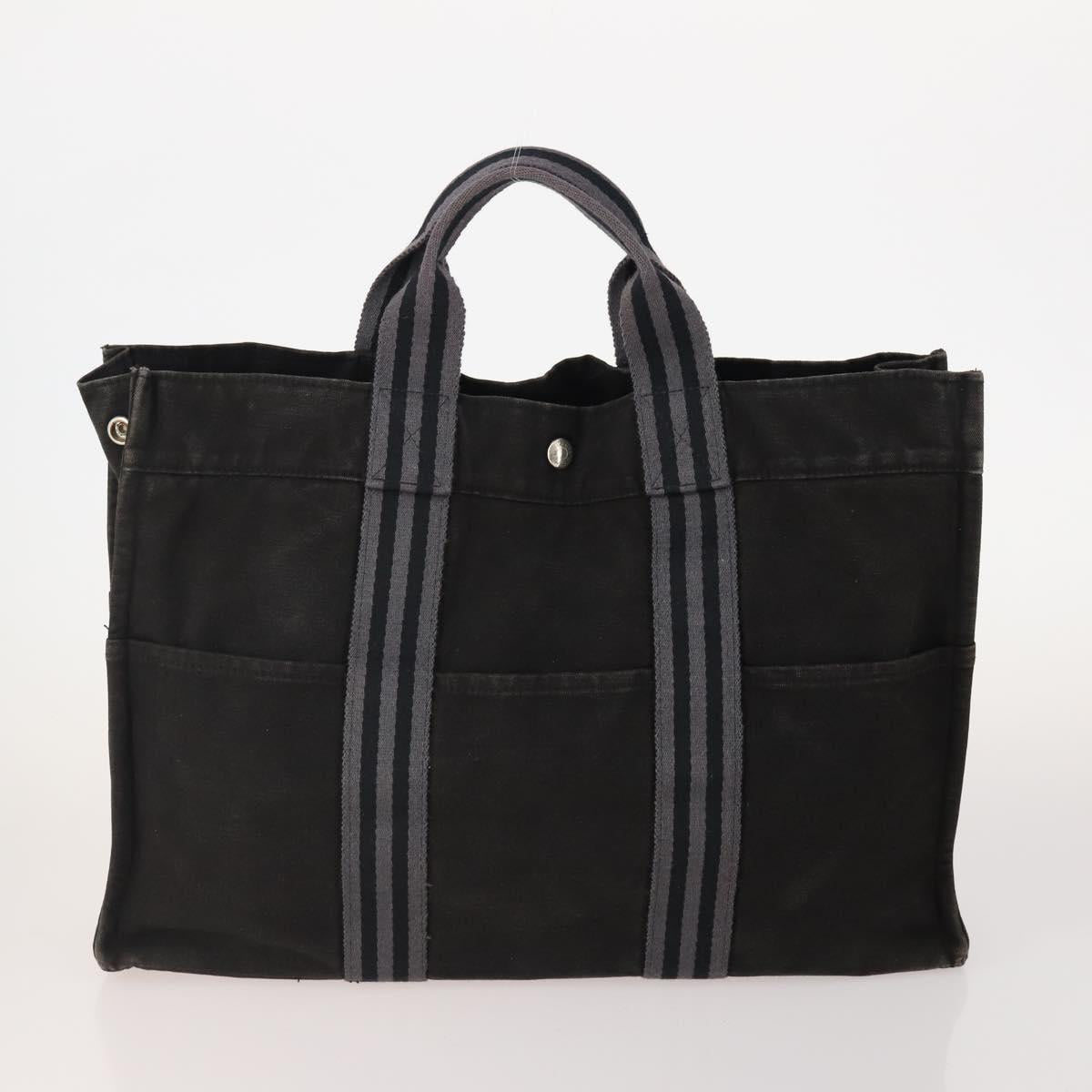 HERMES Tote Bag Canvas 5 Set Red Gray Navy Auth 155797