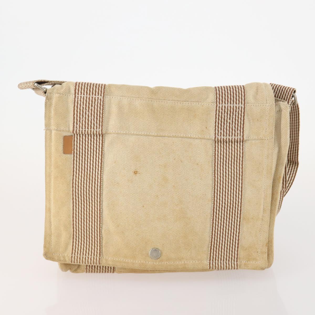 HERMES Hand Bag Canvas 4 Set Navy Black beige Auth 155798