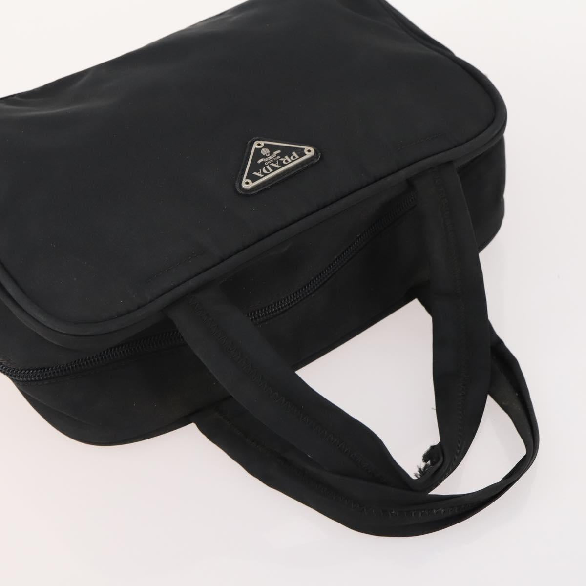 PRADA Tote Bag Nylon Leather 4 Set Black Brown Auth 155801
