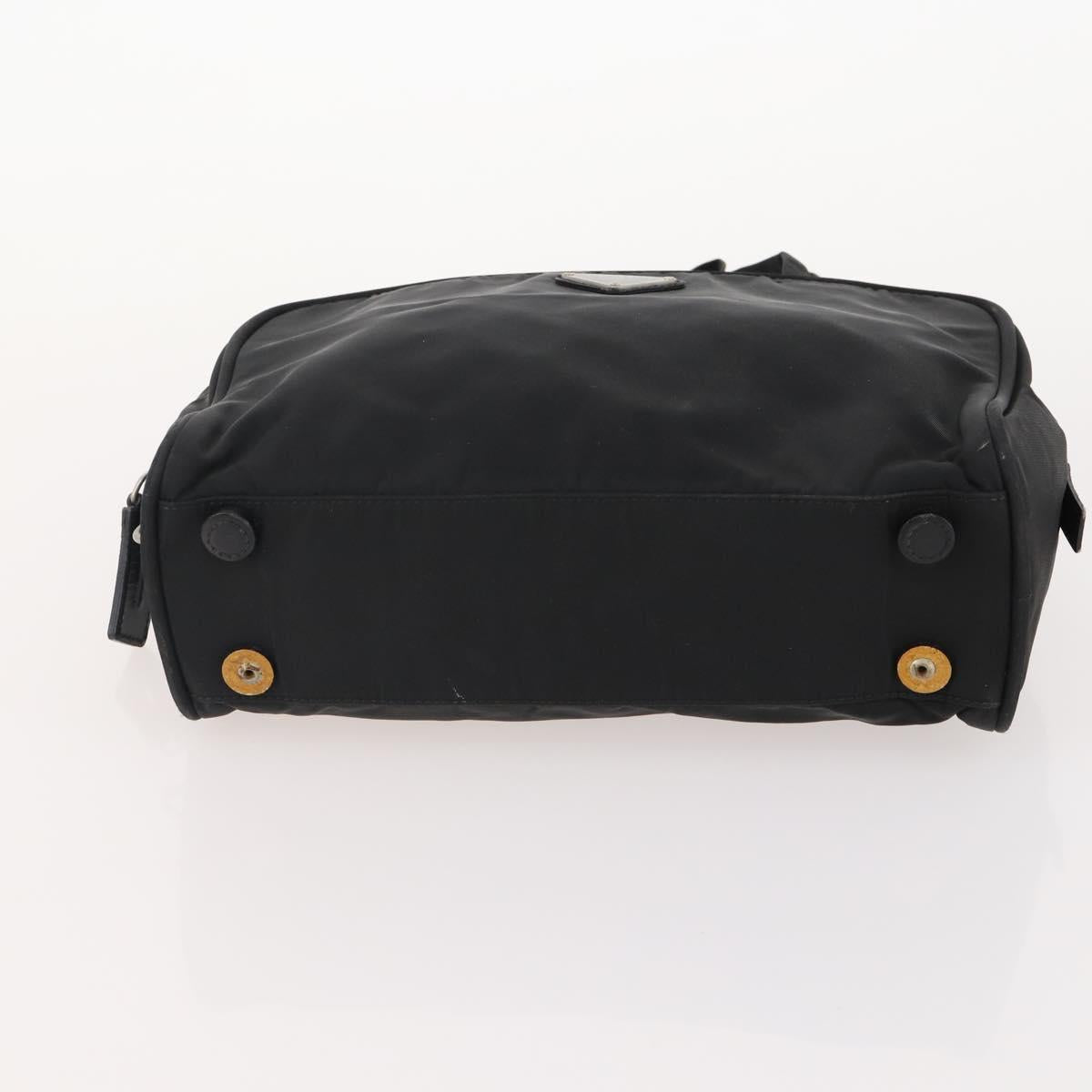 PRADA Tote Bag Nylon Leather 4 Set Black Brown Auth 155801