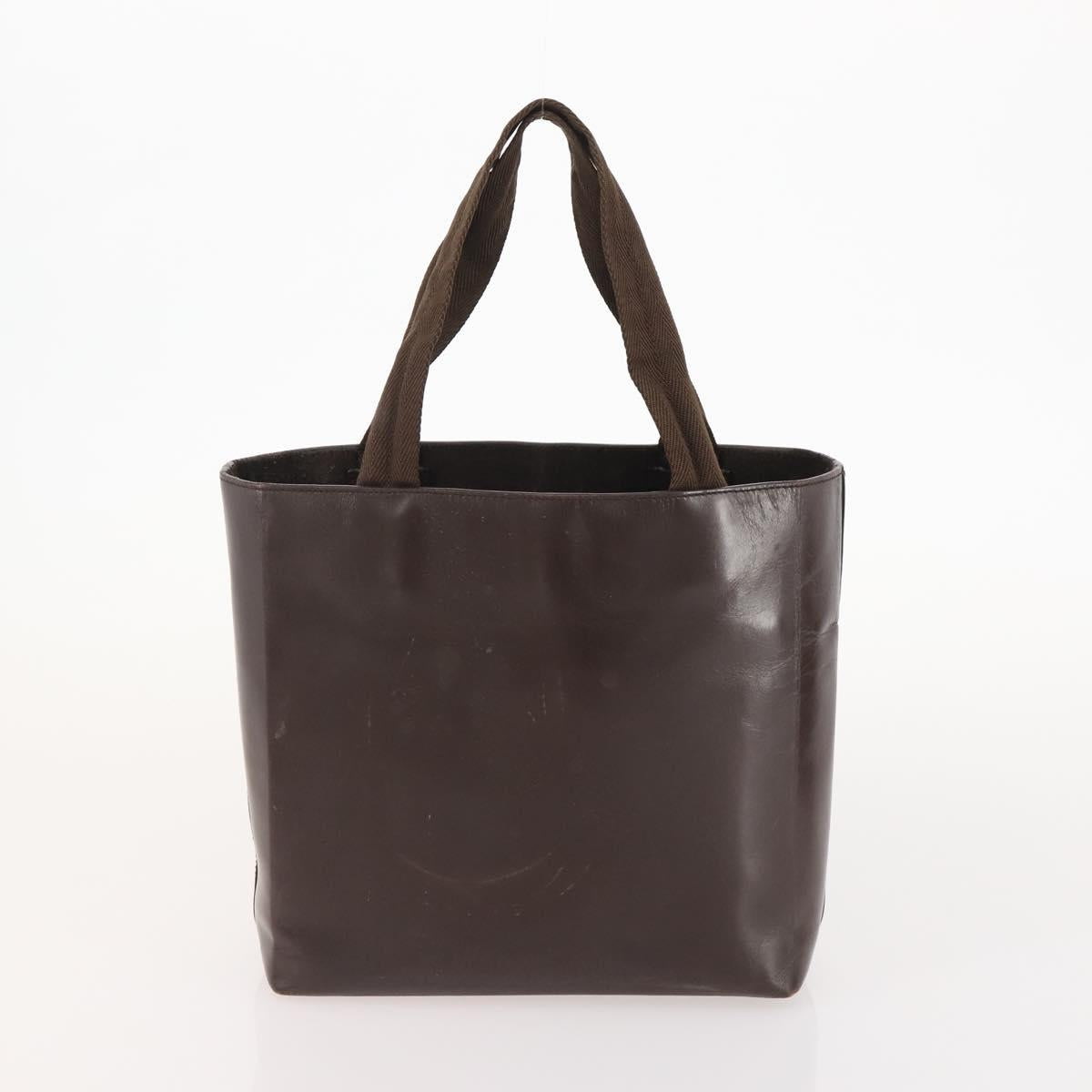 PRADA Tote Bag Nylon Leather 4 Set Black Brown Auth 155801