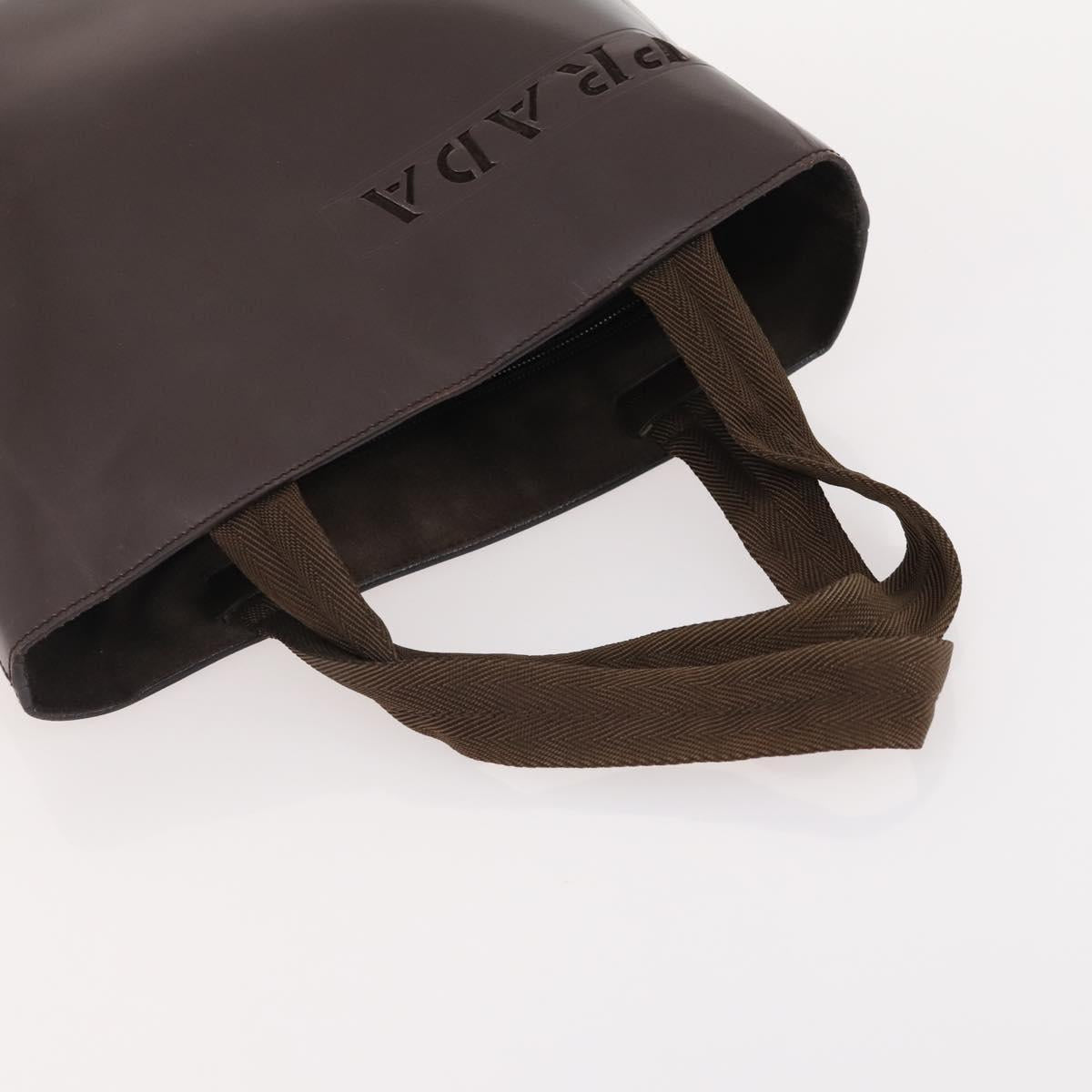 PRADA Tote Bag Nylon Leather 4 Set Black Brown Auth 155801