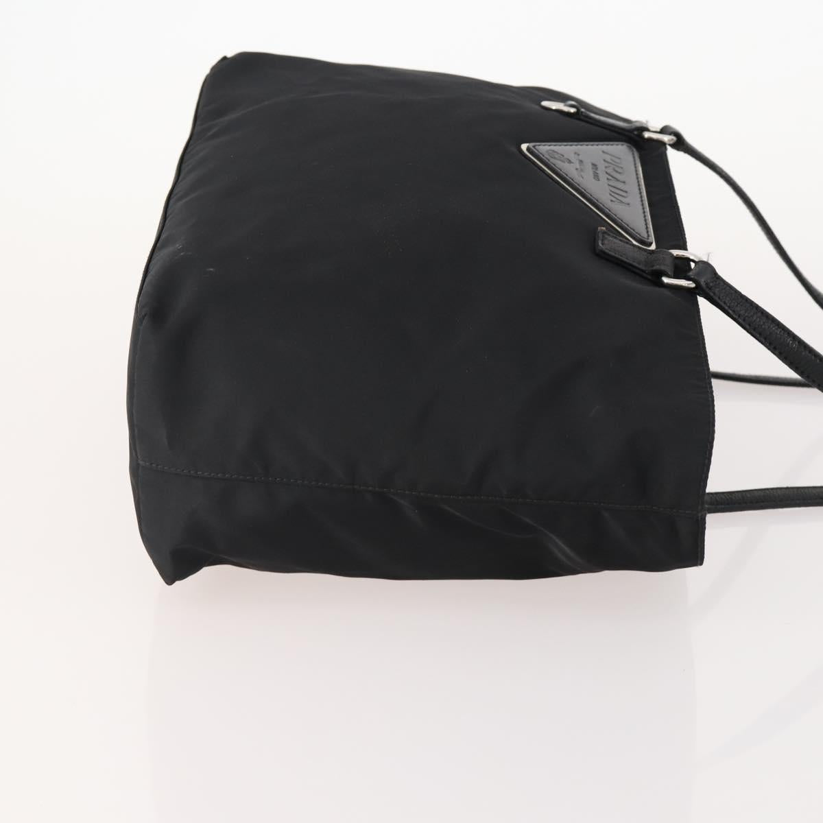 PRADA Tote Bag Nylon Leather 4 Set Black Brown Auth 155801